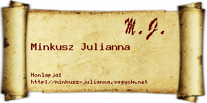 Minkusz Julianna névjegykártya